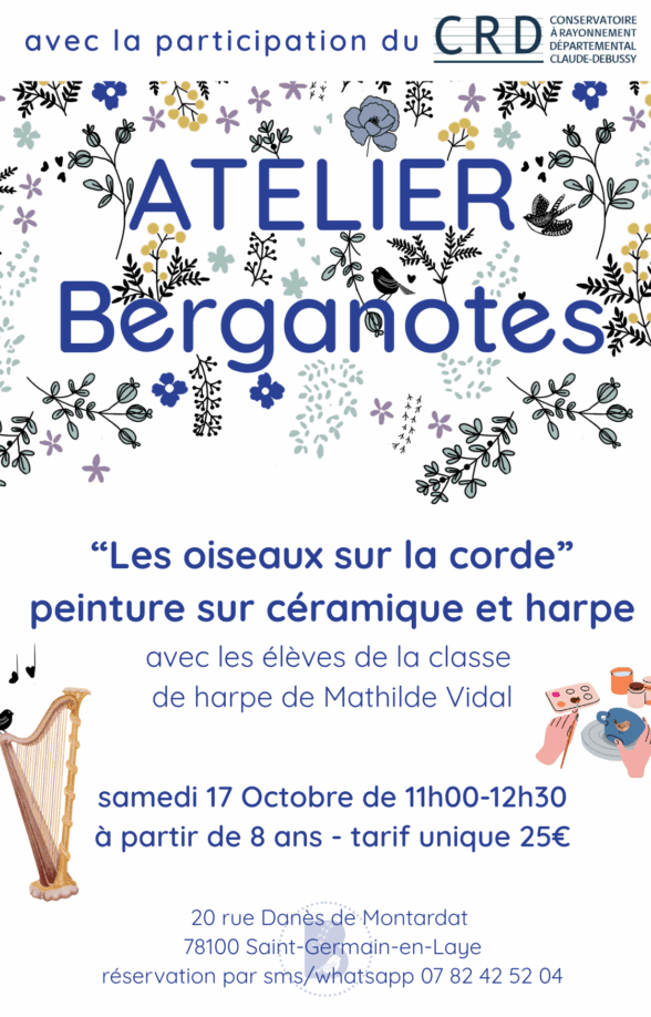Berganotes – Harpe et peinture sur céramique – 17 octobre 2026